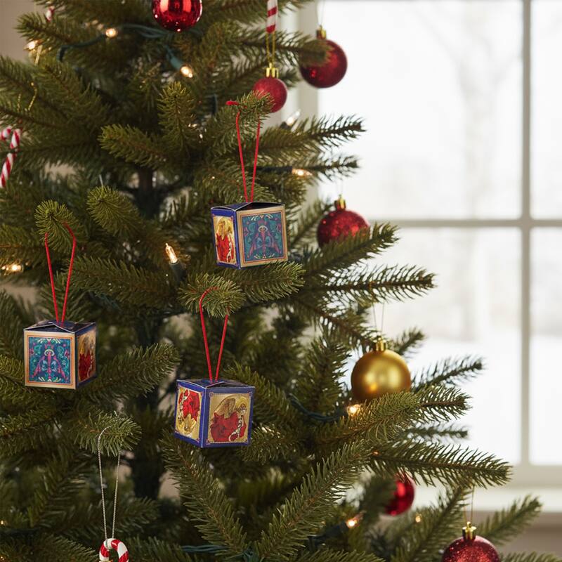 Trumpeting Angel Mini Gift Box Christmas Ornaments - 2" - Set of 24