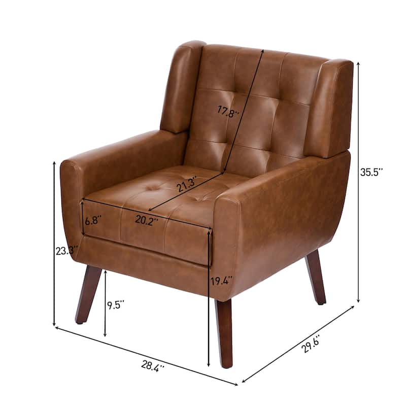 Tufted Arm Chair Upholstered Lounge Chair(Set of 2)