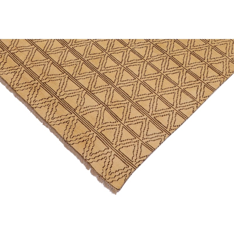 Boho Chic Balochi Morton Beige/Brown Hand Knotted Wool Rug - 4'0'' x 5'10''
