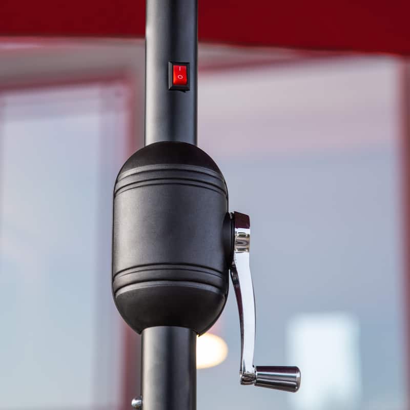 Mirage Fiesta 9-ft Octagonal Market Umbrella with Solar LED Lights