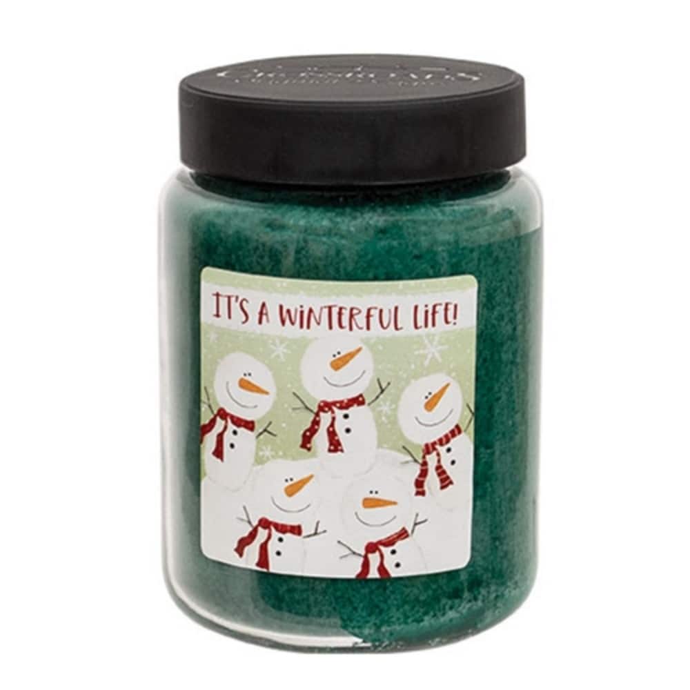26oz Glass Jar Candle in Green with Two Lead-Free Wicks, Balsam Fir Pine Scent for Home - 5.5" H x 4"Dia