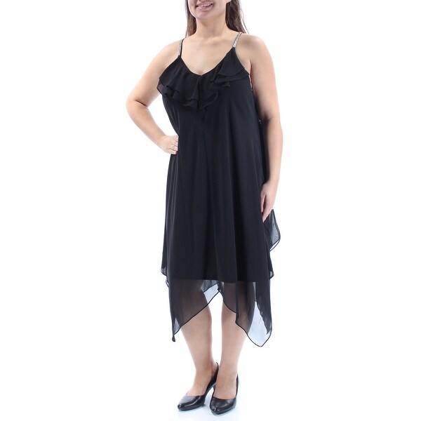 black trapeze cocktail dress