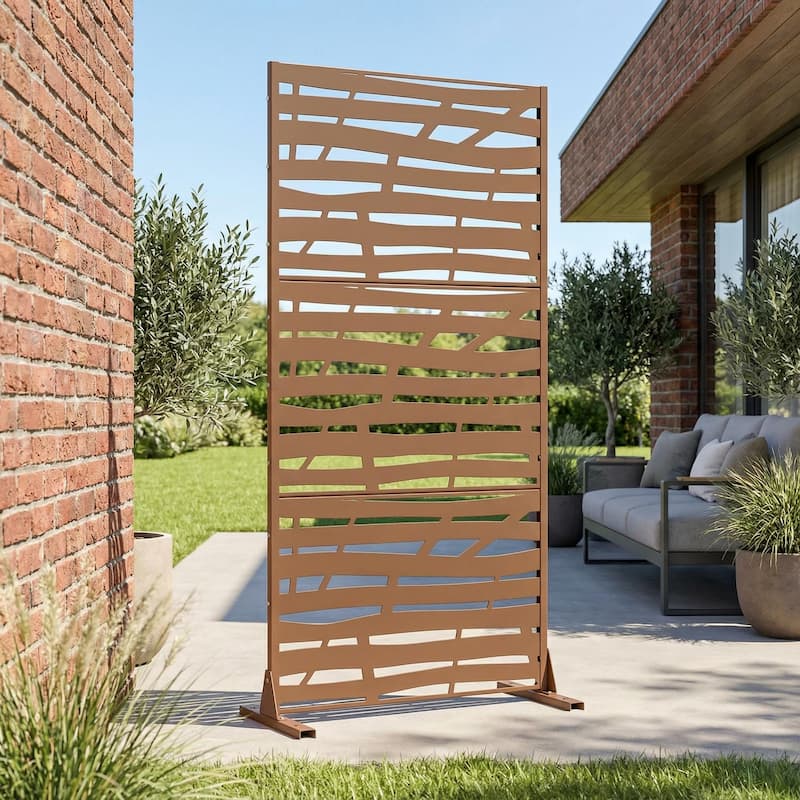 Jungle Metal Privacy Screen Panel Free Standing