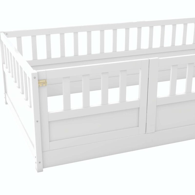 Twin Size Floor bed with super high security barrier For children
