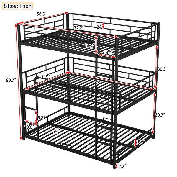 Black Full Low Loft Bed with Guardrail, Ladder, Slide & Storage Space