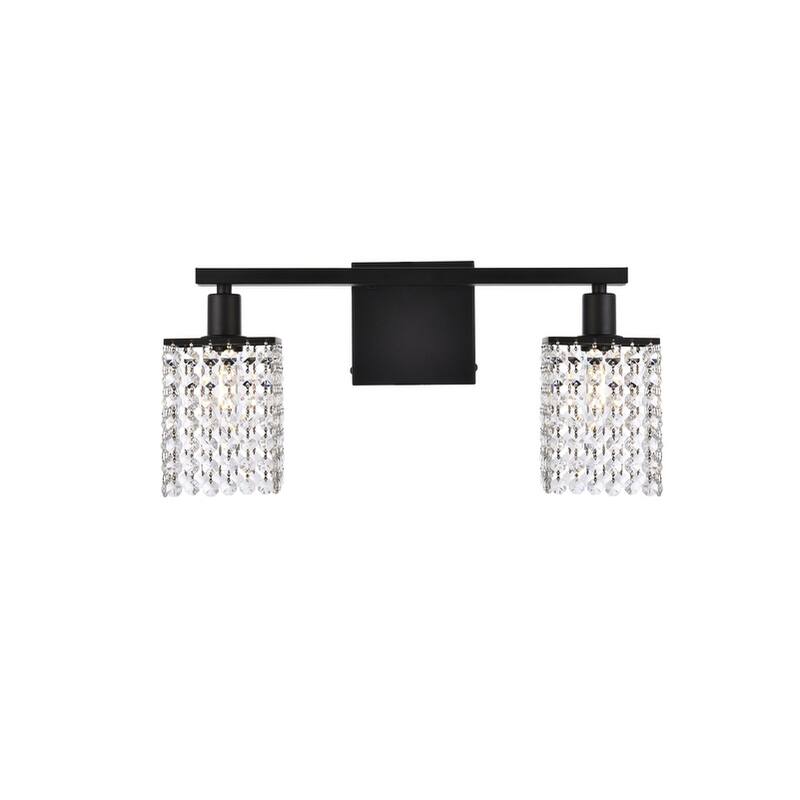 Phoenix 2 Light Bath Sconce with Clear Crystals