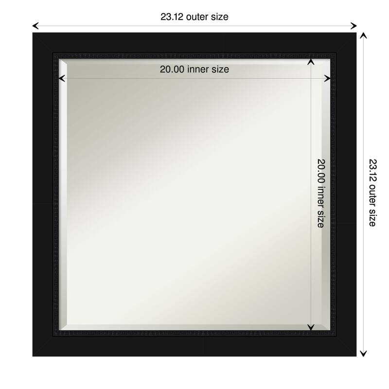 Beveled Wall Mirror - Avon Black Frame - Avon Black - 23 x 23-inch