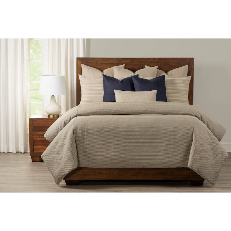 McGraw Bluebell & Biscuit Stripe Duvet Cover and Insert Set - Queen - 9 Piece