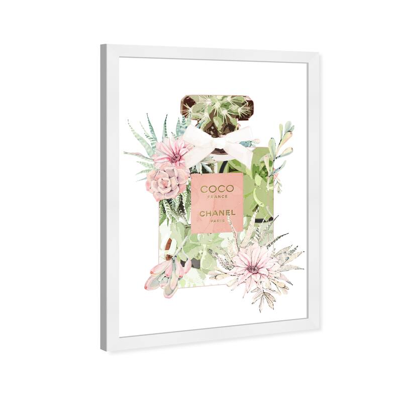 Wynwood Studio Prints Fashion and Glam Succulent Perfume White and Glam Wall Art Canvas Print