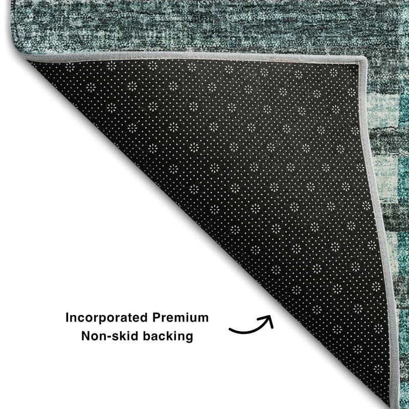 Premium Washable Super Soft Geo Stripe Mayfield Rug