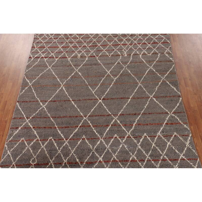 Trellis Moroccan Oriental Area Rug Handmade Wool Carpet - 7'11" x 10'10"