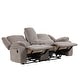 Chasel Mocha Chenille Manual Reclining Loveseat with Center Storage ...