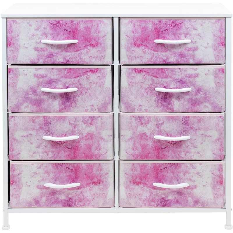 Sorbus Kids Dresser with 8 Drawers - Storage Dresser with 8 Drawers Chest Organizer Nightstand Steel Frame Wood Top & Handles