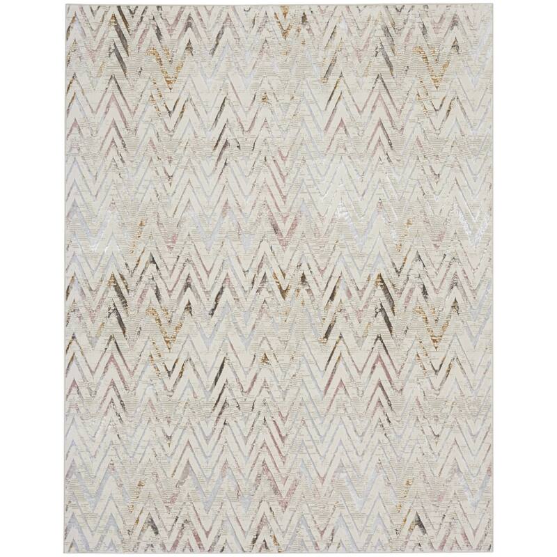 Power Loomed Distressed Modern Non Skid Stain Resistant Area Rug - 144' X '108' X '0.39