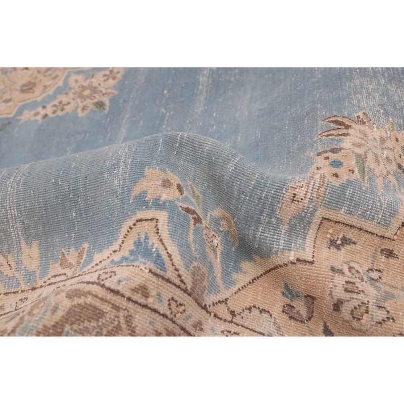 ECARPETGALLERY Hand-knotted Antalya Vintage Sky Blue Wool Rug - 8'5 x 11'1