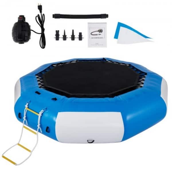 slide 1 of 1, 13ft Inflatable Water Trampoline Bounce Platform for Summer Sports Blue