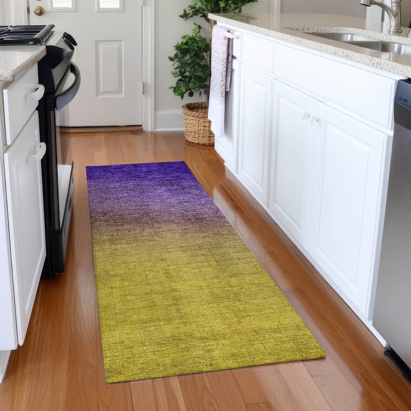 Machine Washable Indoor/ Outdoor Chantille Modern Ombre Rug - Purple - 2'3" x 7'6"