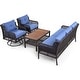 preview thumbnail 4 of 9, 4 Pieces Patio Furniture Set with Swivel Chairs