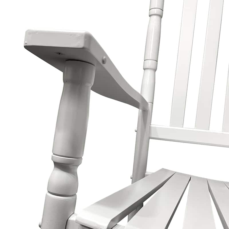 Balcony Porch Adult Rocking Chair with Wide Seat and Armrest