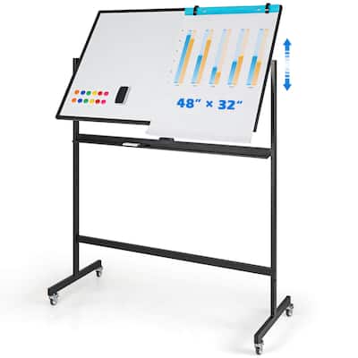 Costway 32 x 48'' Portable Rolling White Board Reversible Dry Erase - See Details