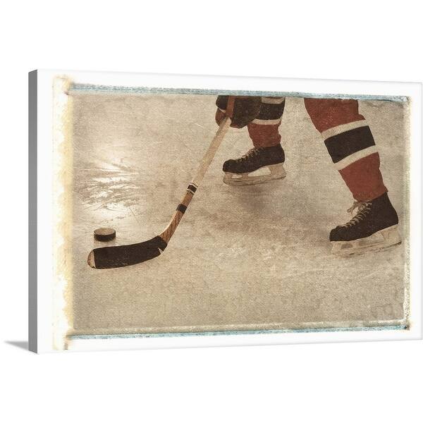 Close Up Of Hockey Player Skating With Puck Canvas Wall Art Overstock Close Up Of Hockey Player Skating With Puck Canvas Wall Art Overstock
