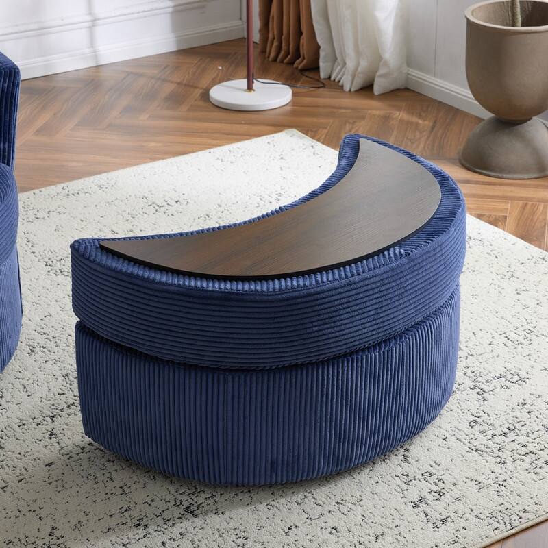 Velvet Crescent Wedge Ottoman
