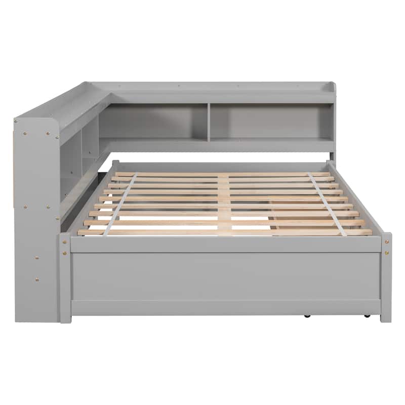 Full Bed with L-shaped Bookcases