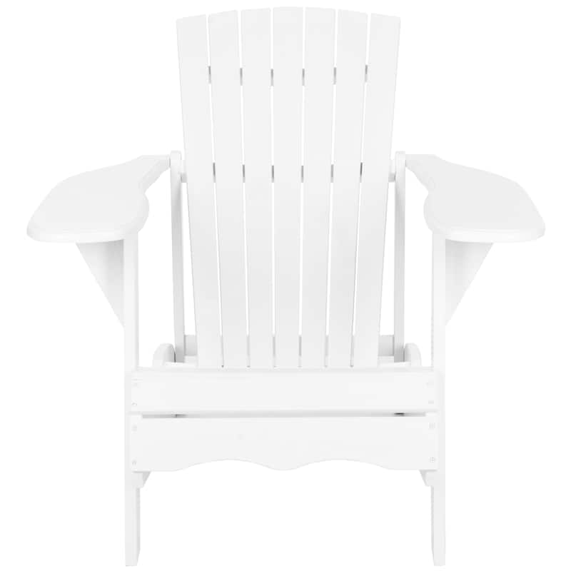 SAFAVIEH Outdoor Living Mopani Adirondack White Acacia Wood Chair - 33.5" W x 37.4" D x 32.7" H