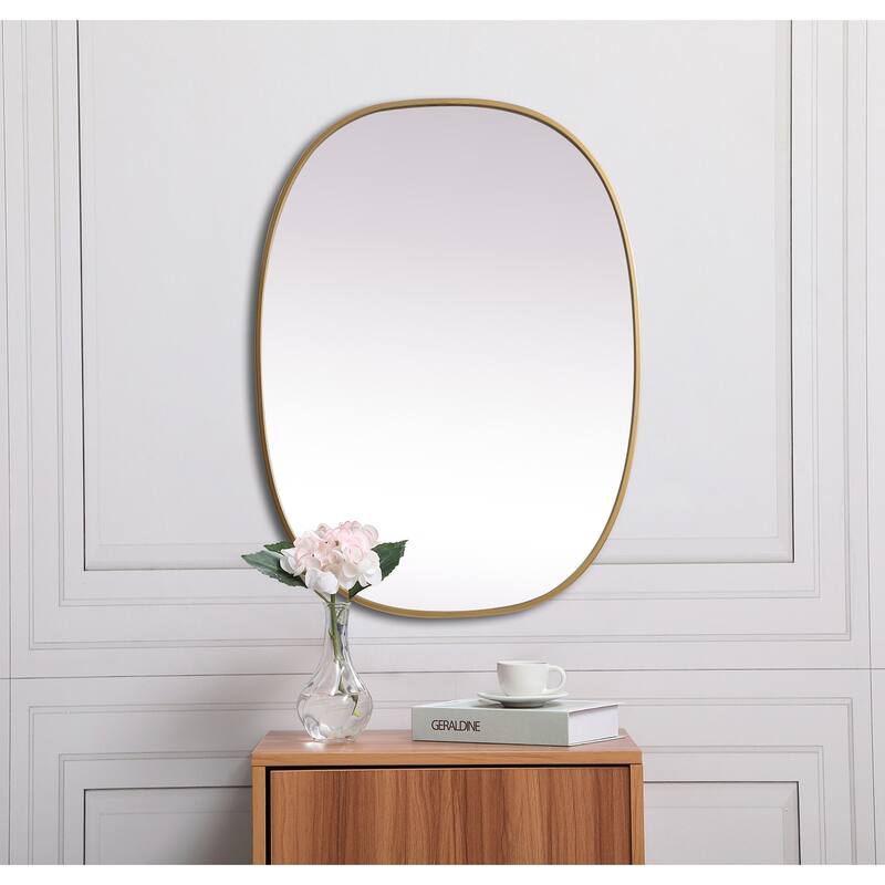 Indigo Home Metal Frame Oval Mirror 27x36 Inch