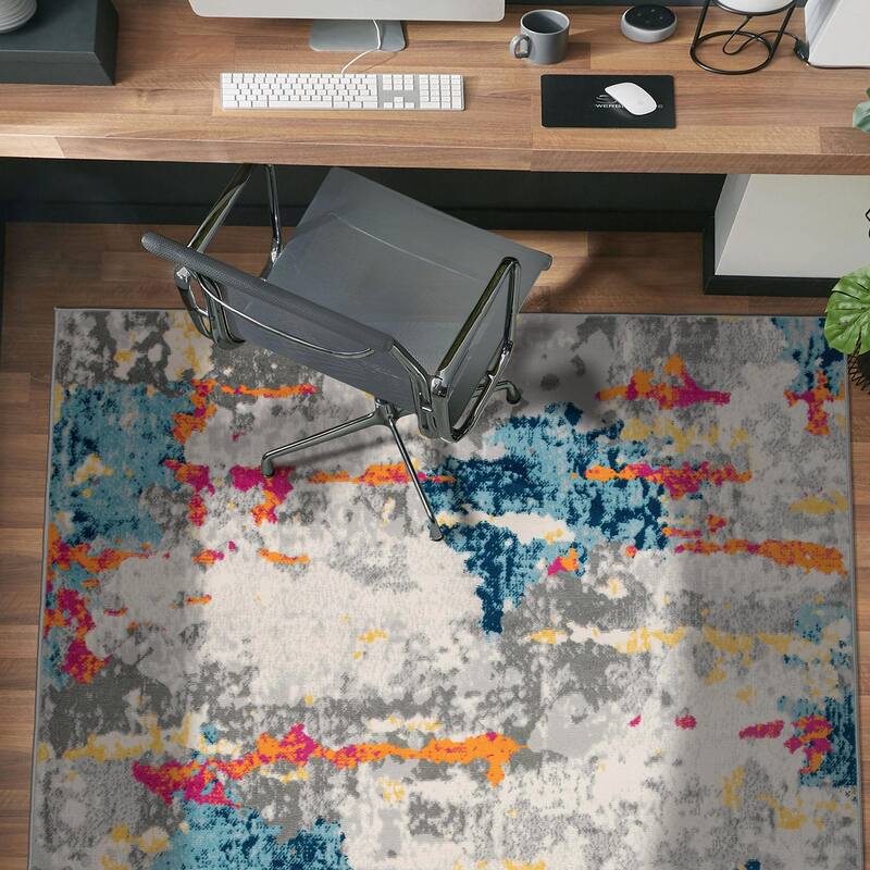 Porch & Den Tanoak Distressed Abstract Pattern Area Rug