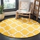 preview thumbnail 154 of 200, SAFAVIEH Handmade Cambridge Luisa Moroccan Trellis Wool Rug 6' Round - Gold/Ivory - Round