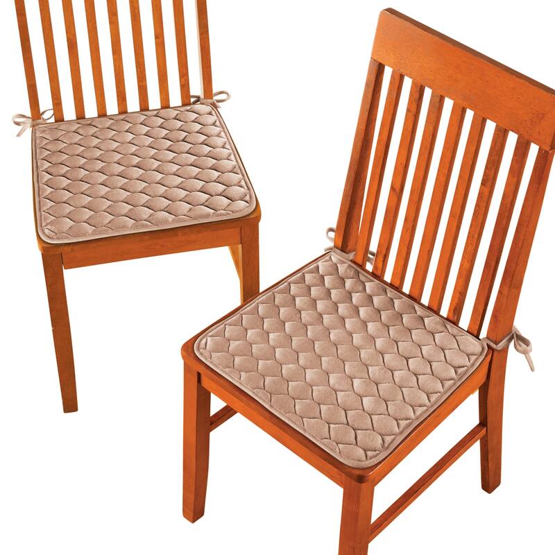 Solid Color Quilted Chair Pads - Set of 2