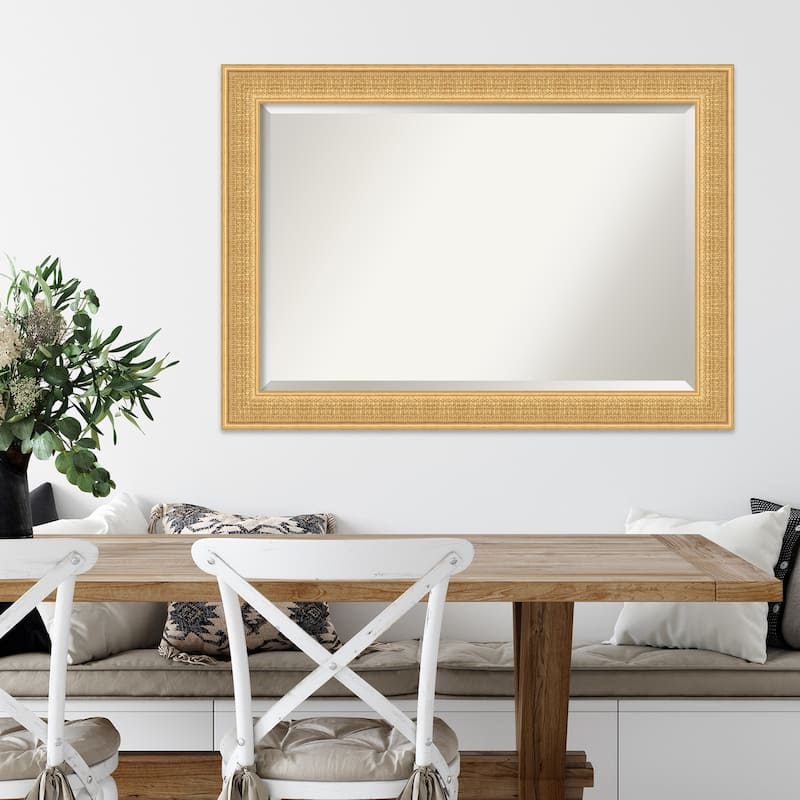 Trellis Beveled Wood Framed Wall Mirror - Trellis Gold