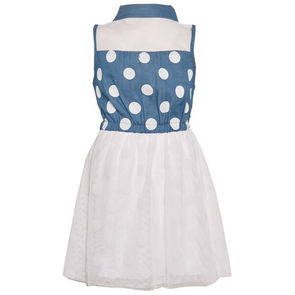 light blue white polka dot dress