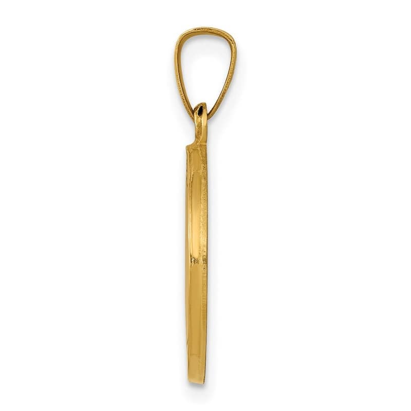 Curata 14k Yellow Gold 18" Satin St. Joseph Medal Pendant Necklace
