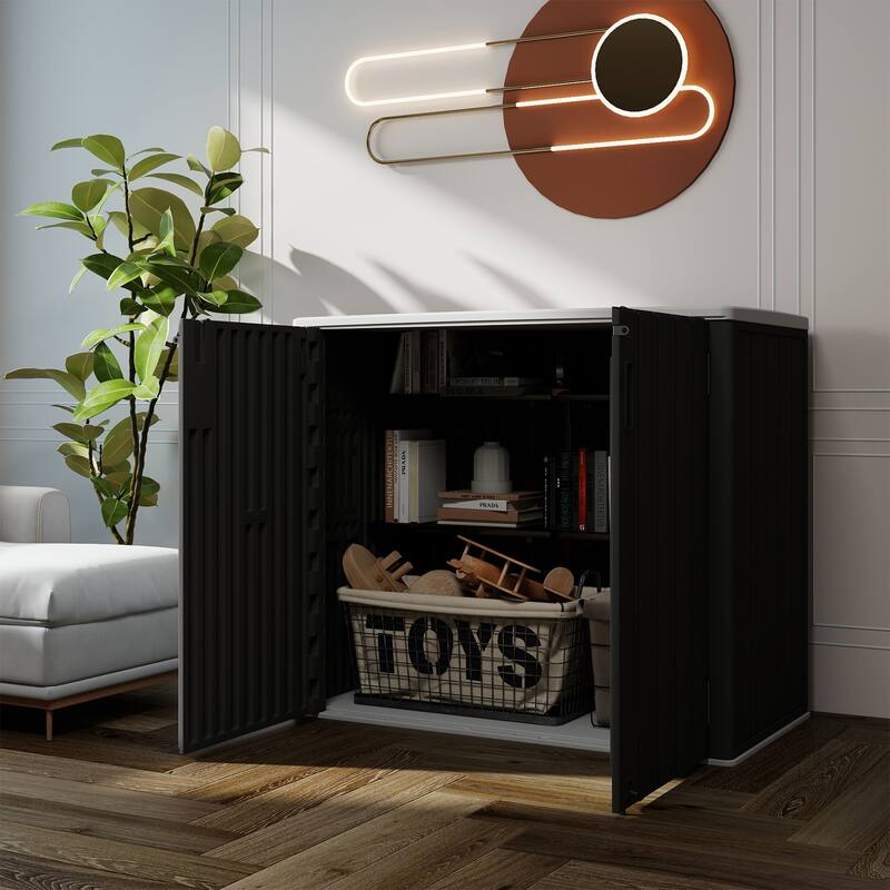 45-880 Gal. Outdoor Resin Deck Box Storage Shed for Garden,Patios,Backyards,Tools