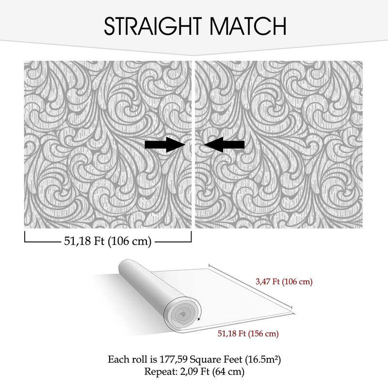 SUSSEXHOME Removable Wallpaper-Waterproof, Strippable, Light Resistance & Cleanable Wall Paper Roll-Wallpaper-Flowery