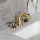 preview thumbnail 11 of 35, Kingston Brass Convergent Two-Handle 3-Hole Deck Mount Widespread Bathroom Faucet with Knurled Handle and Brass Pop-Up Drain