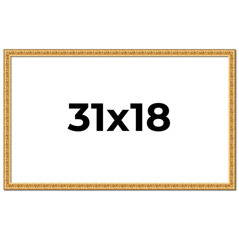 31x18 Frame Gold Real Wood Picture Frame Width 1 inches | Interior