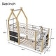 preview thumbnail 5 of 34, Twin House Bunk Bed with Stairs & Blackboards - Playful Design for Kids