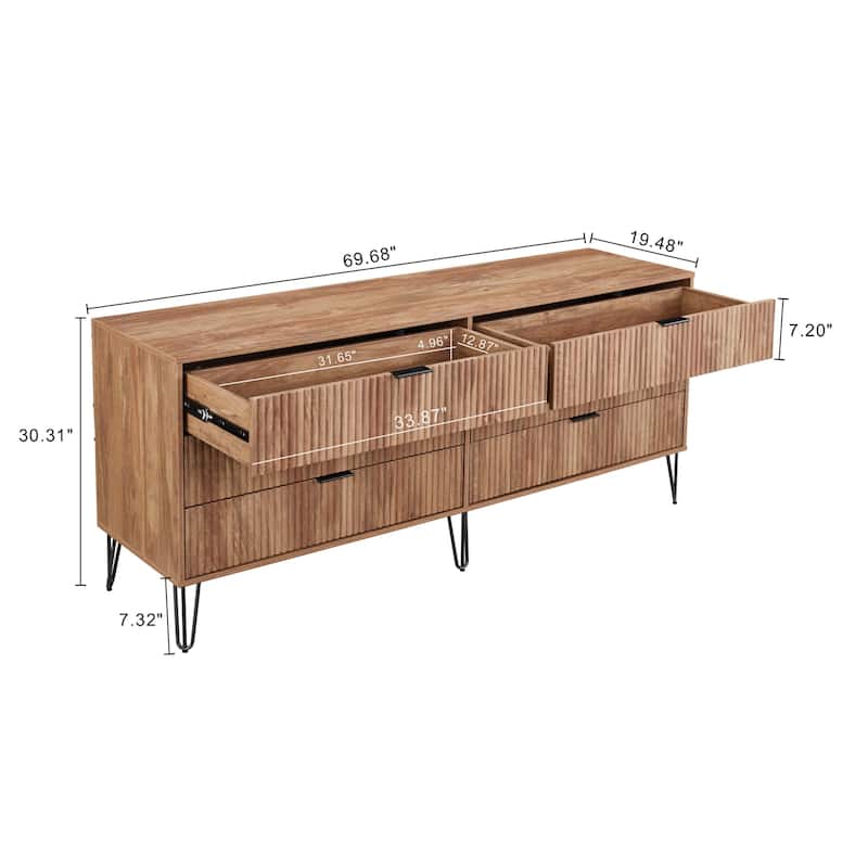Manhattan Comfort 3-Piece Dumbo Modern 5-Drawer Tall Dresser Nightstand Combo Set