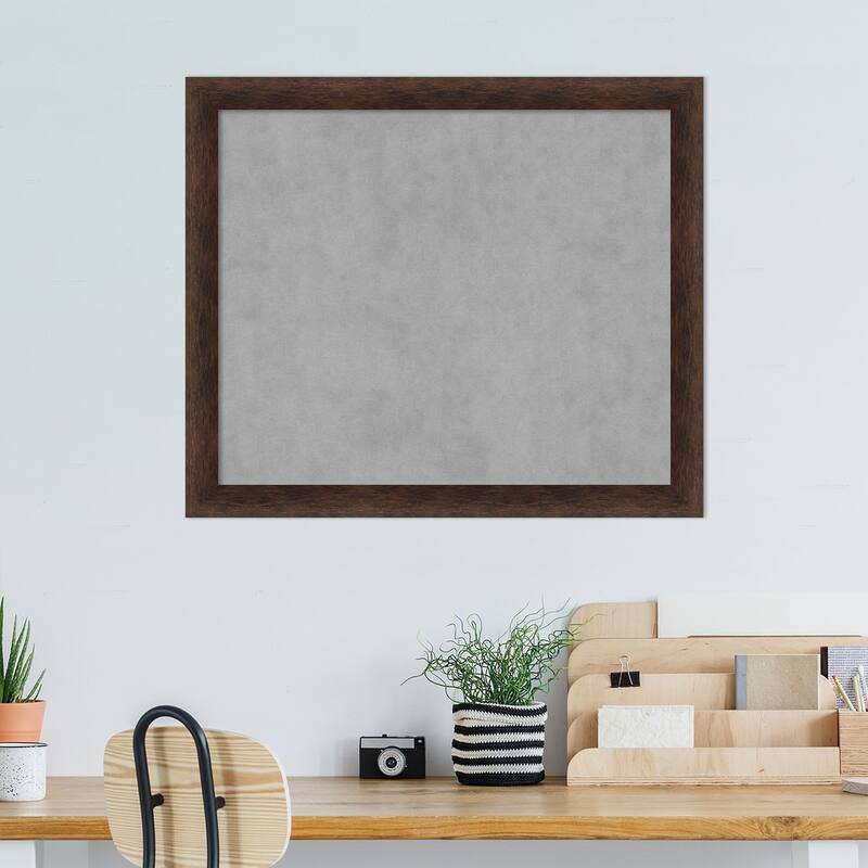 Amanti Art Warm Walnut Narrow Framed Magnetic Board