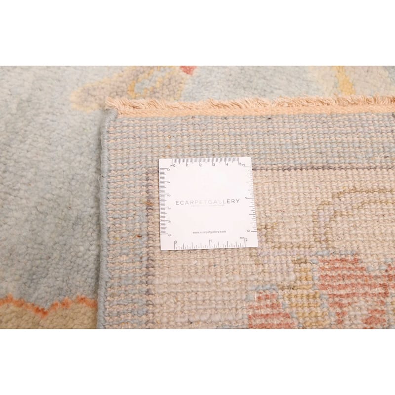 ECARPETGALLERY Hand-knotted Modern Oushak Light Blue Wool Rug - 7'11 x 9'11