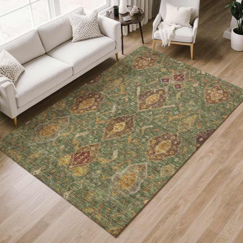 Machine Washable Indoor/ Outdoor Traditional Venetian Chantille Rug