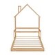 preview thumbnail 30 of 29, Twin House-Shaped Headboard Floor Bed With Handrails, Slats