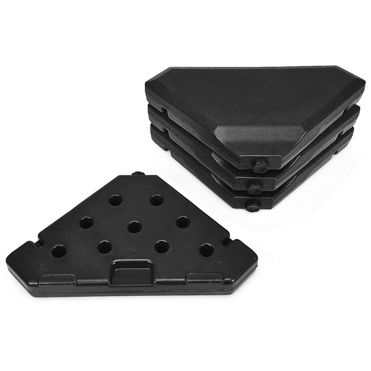 4 Pcs 195 lbs Patio Cantilever Offset Umbrella Base Weight Sand (Only Base) - 33" x 33" x 3.5"(L x W x H)