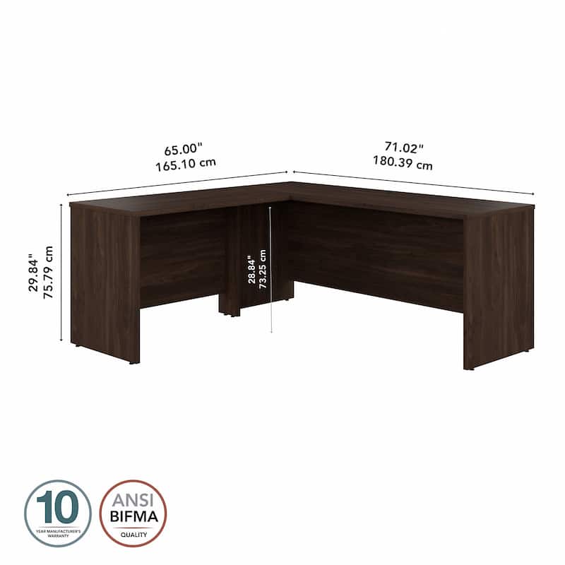 Studio C 72W x 24D L Shaped Desk with 42W Return by Bush Furniture