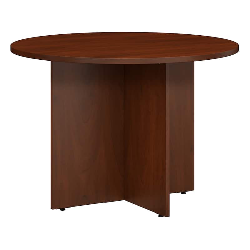 Bush Business Furniture 42W Round Conference Table with Wood Base