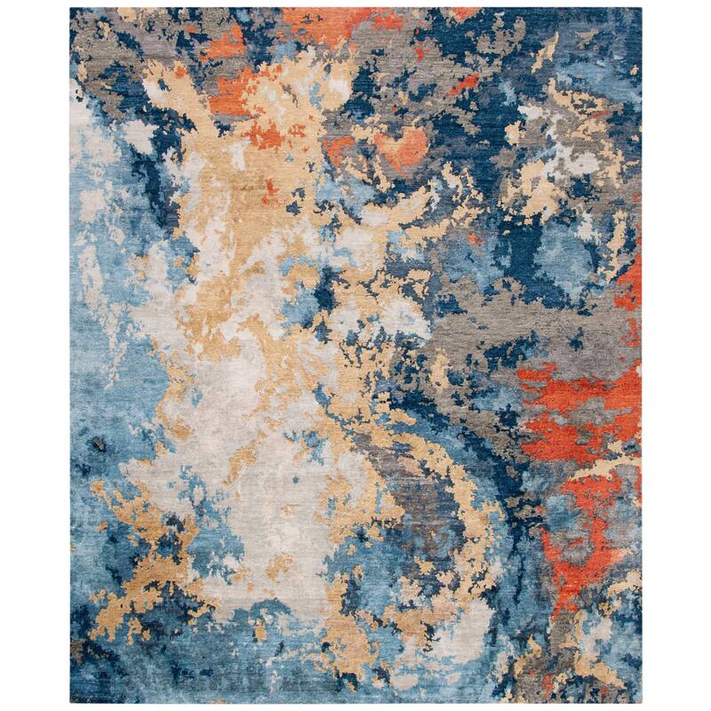 SAFAVIEH Couture Hand-Knotted Tiffany Sirikit Contemporary Abstract Viscose Rug