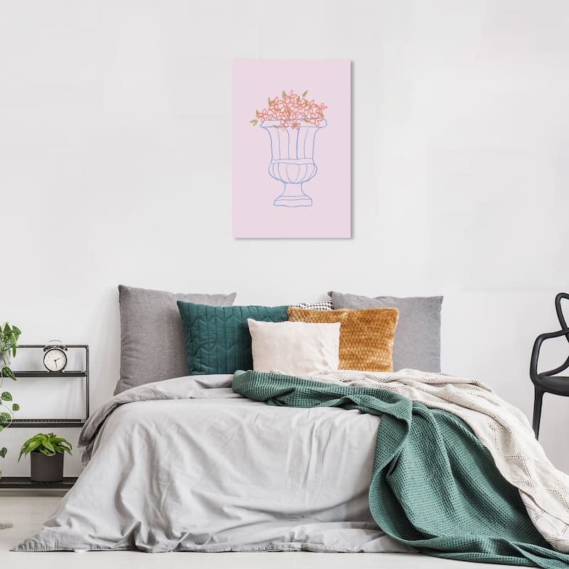 Wynwood Studio Canvas Floral and Botanical Decorative Heavy Vase Purple and Lilac Modern & Contemporary Wall Art Canvas Print - 24 x 16